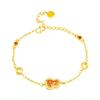 Elegant Women's Gourd Bracelet: 24k Gold-Plated with Colorful Zircon Styling