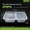 Disposable 3-Compartment Microwavable Lunch Boxes