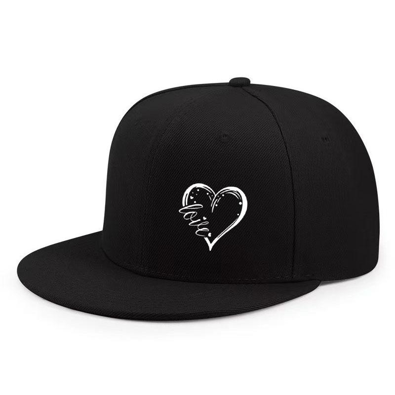 Single Love Design Printed Peaked Cap Urban Trend Hip-hop Unisex Versatile Simple Adjustable Flat Brim Hat