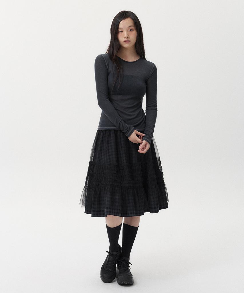 Ohesio Line Trace Long T-Shirt, Charcoal
