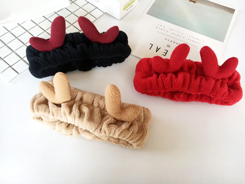 Japanese Fluffy Antler Headband - Korean Style for Face Washing & Makeup