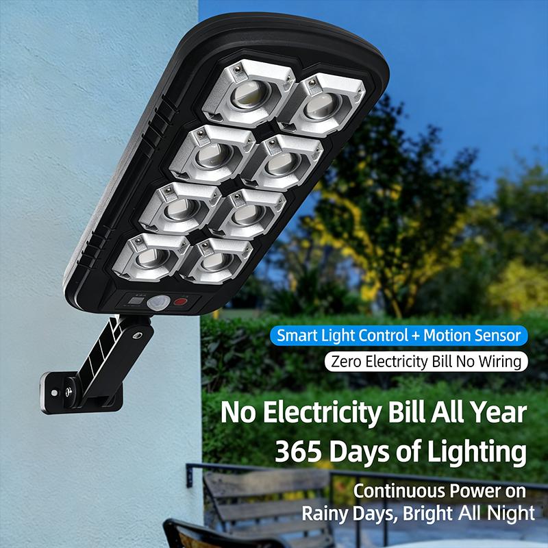 Solar Street Lights Outdoor Waterproof Security Motion Sensor LED Lamp with 3 Lighting Mode Solar Lights for Garden Path Decor