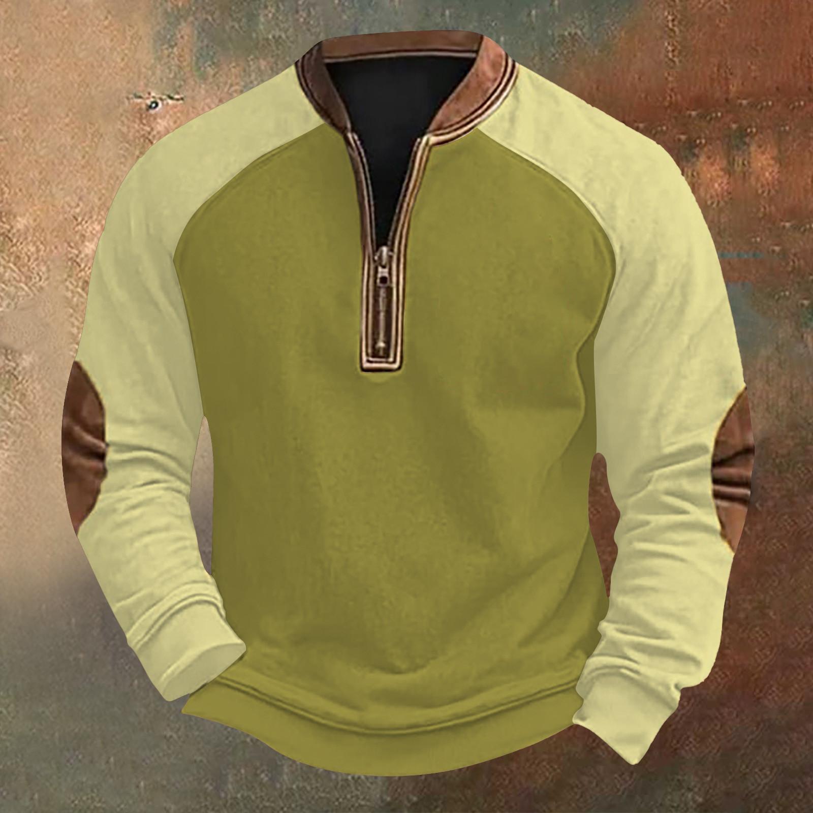 

Мужская повседневная толстовка в стиле ретро с цветными блоками на молнии XL