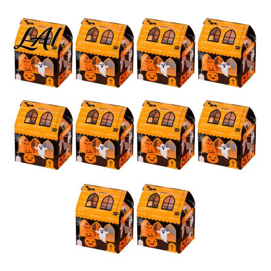 Holiday Goodie Boxes 10 Pcs Halloween Treat Boxes Cute Small Party Favors Box Castle Kids Supplies House Shaped Gift Container for Candy Cookie