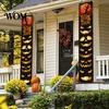 Party Atmosphere Decoration Halloween Porch Sign Banner, Pumpkin Ghost Awning Hanging Wall Supplies Door Decoration, Front Wreath Banner Yard