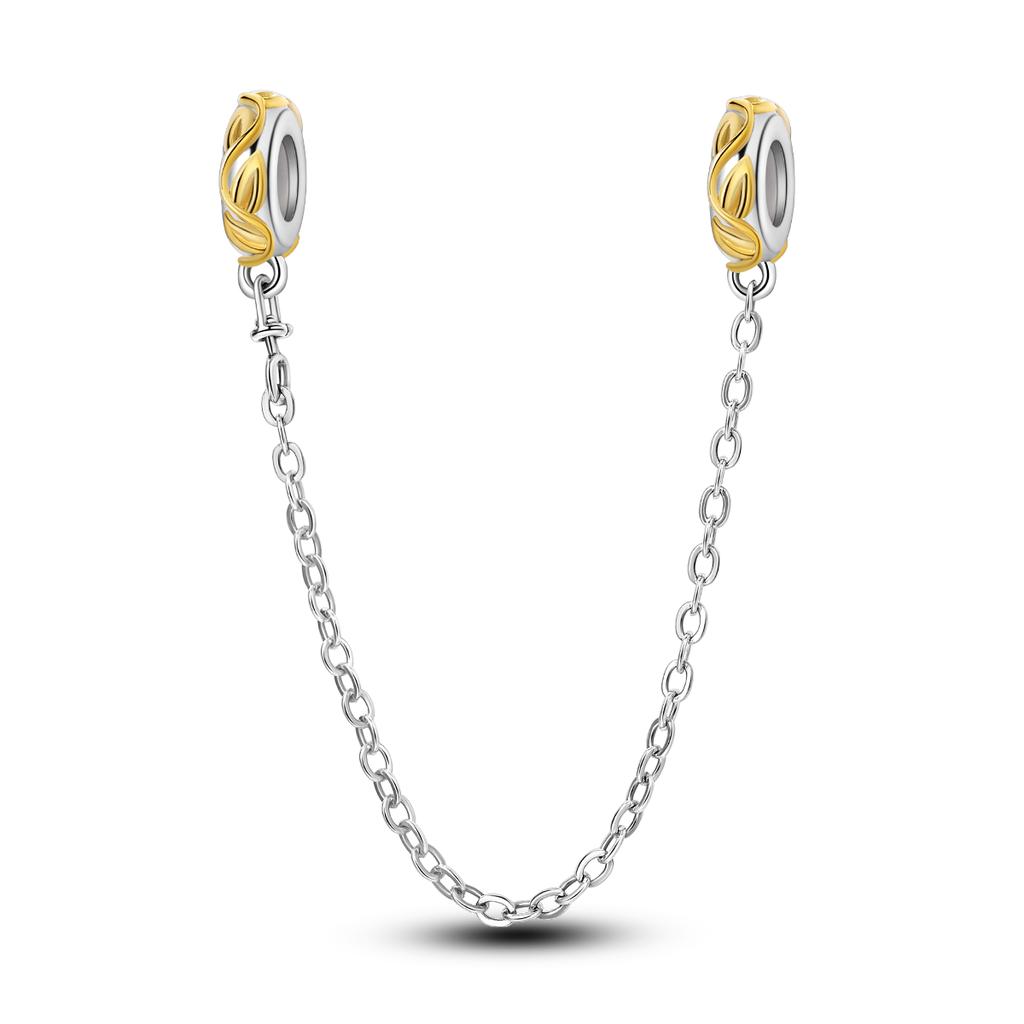 Fit Original Bangle Bracelet Newest Charms Bead Copper Butterfly Heart Shape Dangle Safety Chain Jewelry Diy Gift