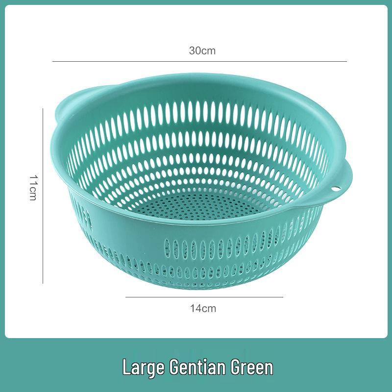 Three-Piece Kitchen Set: Vegetable Washing Basket, Drain Basket, and Fruit Plate