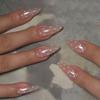30Pcs Fake Nails Sweet Pink French Polka Dots Bows and Playful Cherries—Press-On Nails Perfect as Gifts for Girls and Friends