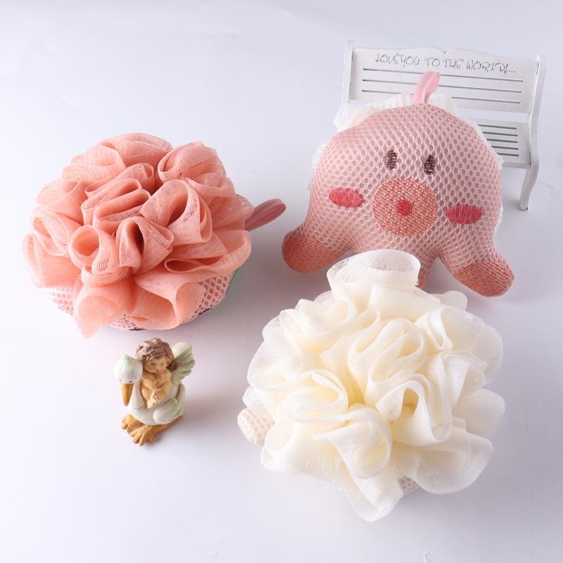 Cartoon Bath Sponge Double Sided Shower Brush Handheld Scrubber Easy Exfoliating Tool for Adults Home Bathroom