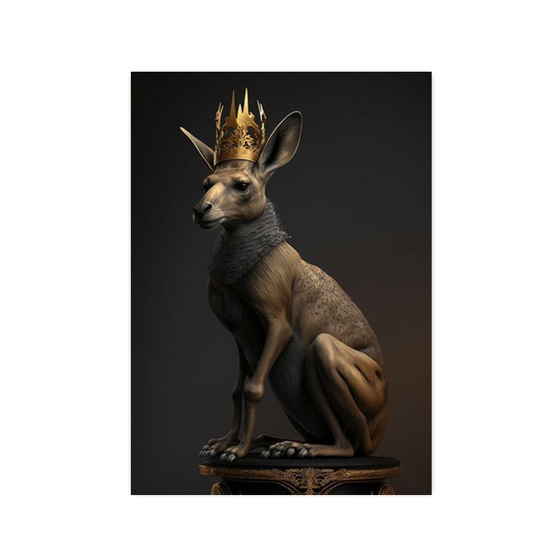 Black Gold Animals King Gorilla Lion Posters Prints Rabbit Elephant Canvas Paintings Wall Art Picture for Living Room Home Decor