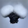 Jxwatcher Winter Women Warm Genuine Sheepskin Gloves Luxury Fur Trim Full Finger Fashion Leather Gloves