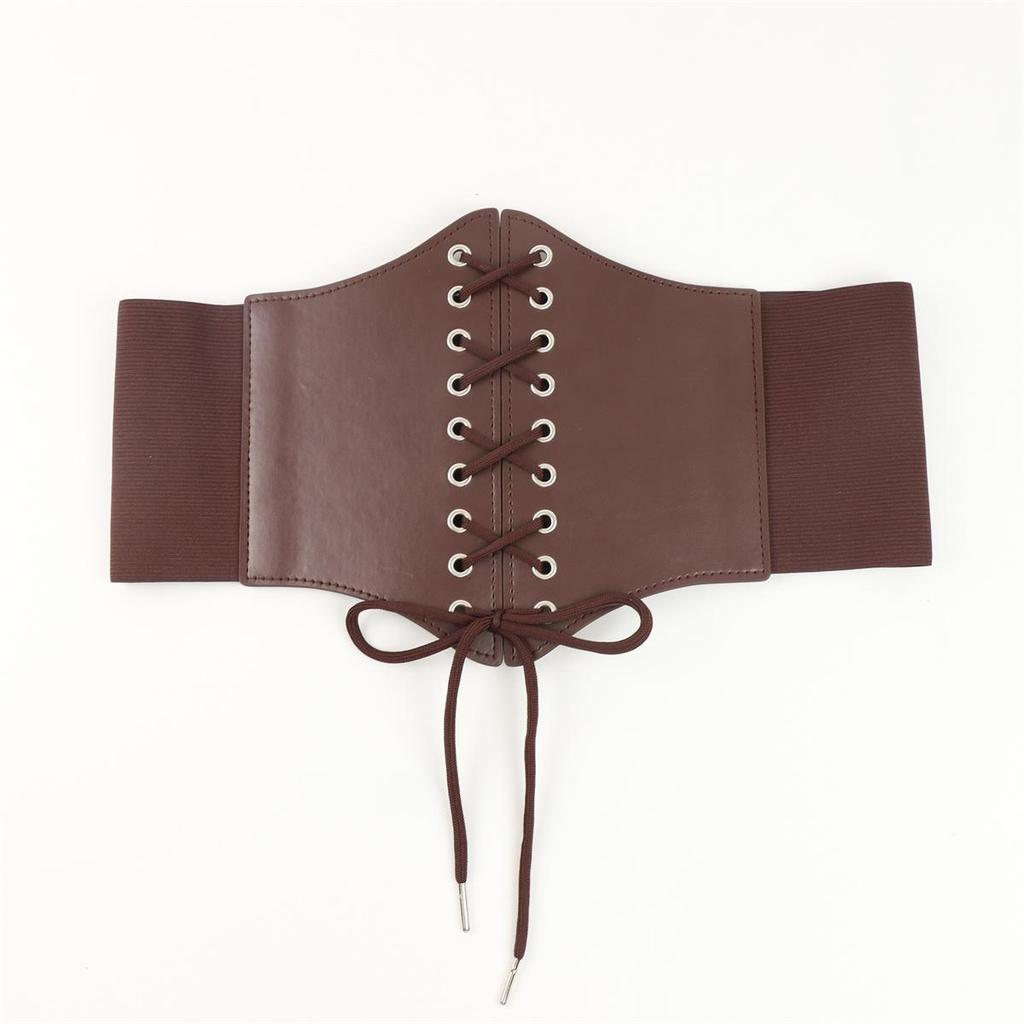 Corset Belt Bandage Super Wide Pu Leather Girdle Slimming Body Women Elastic High Waist Belts Versatile for Daily Bustier Corset