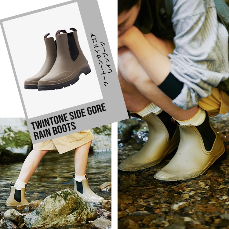KiU Twintone Side Gore Rain Boots waterproof water-repellent short insole cushion comfortable stylish outdoor snow unisex mens womens black K514XL-900