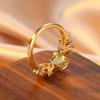 Japanese Gold White Border Horse Eye White Diamond Ring Simple Fresh Fashionable Versatile Handpiece