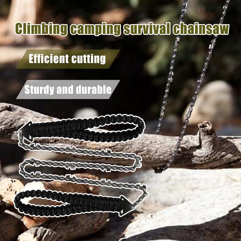 Rope Chain Saw Portable Survival Chain Saw Folding Anti-Slip 11-Tooth Chainsaw For Camping Gardening Outdoor Hiking Survival
