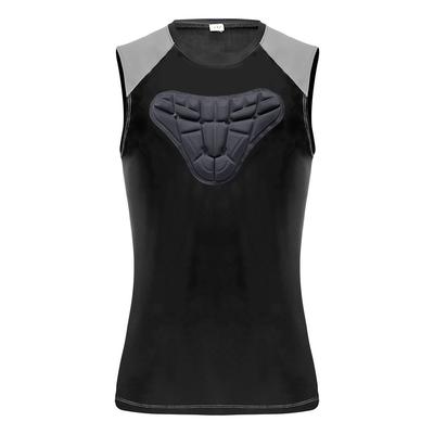 1-Pad Compressie Borstbeschermer Vest Volwassene 3D Schuim Ademend Impactbescherming Basketbal Voetbal Sportshirt OEM
