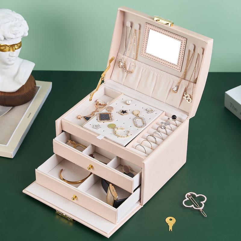 Multilayer Jewelry Storage Box for Necklaces, Rings, and Earrings