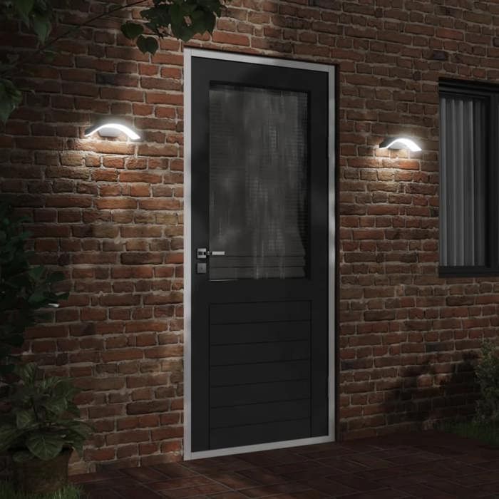 VidaXL Appliques murales LED d'extérieur 2 pcs noir, éclairage mural LED d'extérieur, lampe murale de jardin, applique 4006277