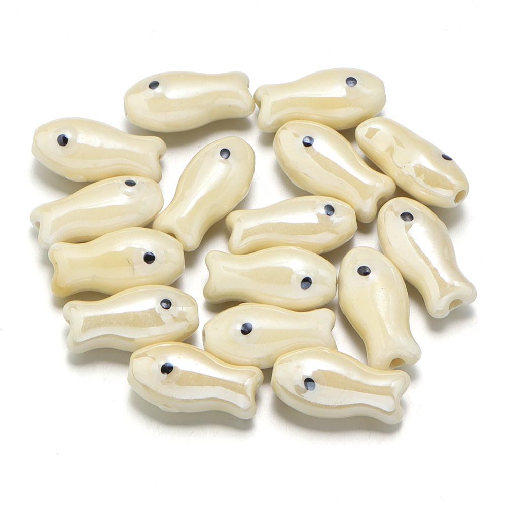 10pcs/lot Cute FIsh Shape Beads Colorful Ceramic Beads Loose Beads For  Jewelry Making DIY Necklace Bracelets Gift Accessories