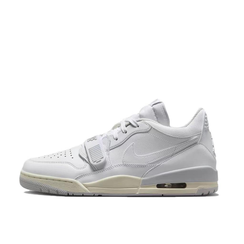 Jordan Legacy 312 Chestnut Synthetic Leather Slip Resistant Low top Vintage Basketball Shoes Men's Gray Blue HJ9199-111(Team59-)