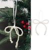 1/20Pcs Imitation Pearl Bowknot Hanging Pendant Xmas Party Garland Home Decoration Christmas Bowknot Tree Topper Decoration