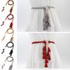 Solid Color Thin Waist Rope Belt Tassel Detail Knit Belt Fashion Dress Waistband  Waist Accessory