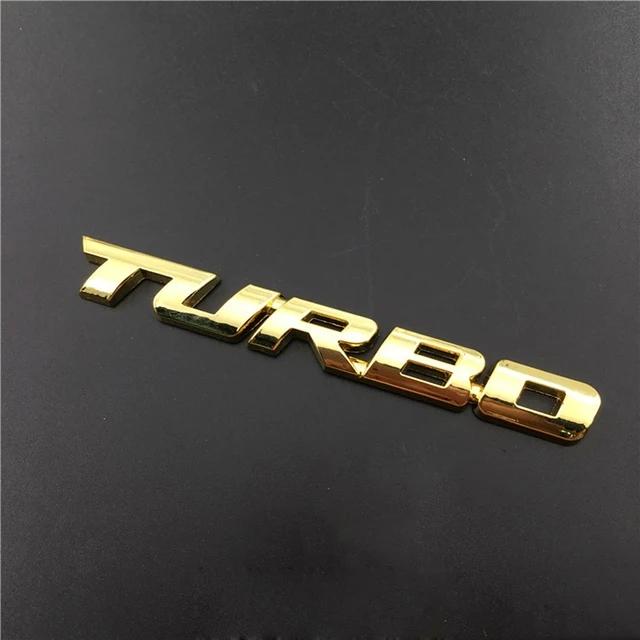 3D Metal Logo TURBO Emblem Creative Letters Nameplate Trunk Decal Turbo Sticker Car Boost Badge Auto Car Styling Accessories