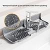 Silicone Faucet Drip Tray - Sink Splash Guard with Soap Holder Drying Rack for Bathroom Vanity and Countertop Storage