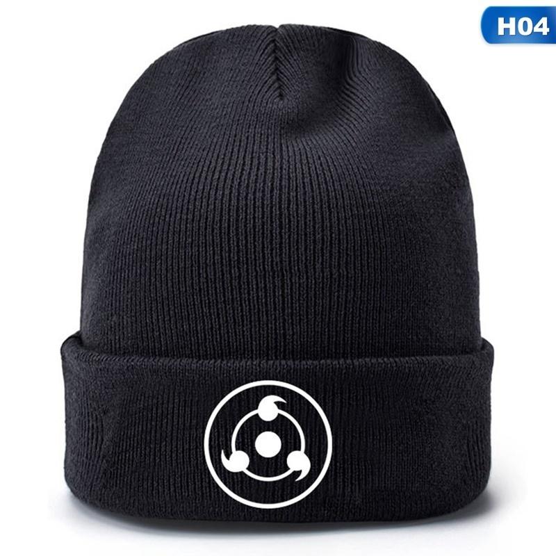 Anime Naruto Akatsuki Cloud Uchiha Family Logo Embroidery Beanies Hat Hip Hop Knitted Hat For Women Men