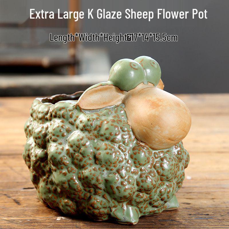 Creative Cartoon Frog and Bird Ceramic Plant Pot – Unique Gardening Decor