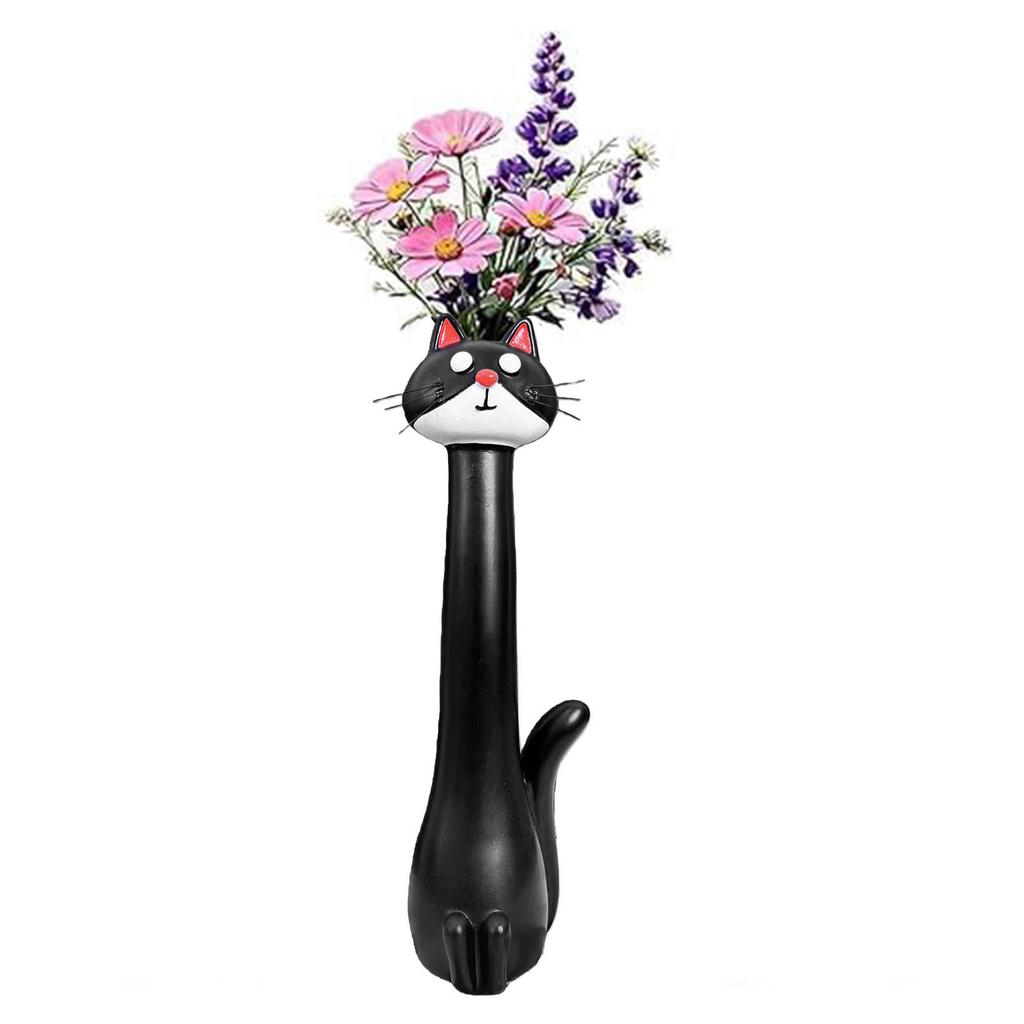 Whimsical Resin Dog Flower Vase Creative Ornament Cute Dog Shaped Flower Vase for Living Room Office Study Home Decoration