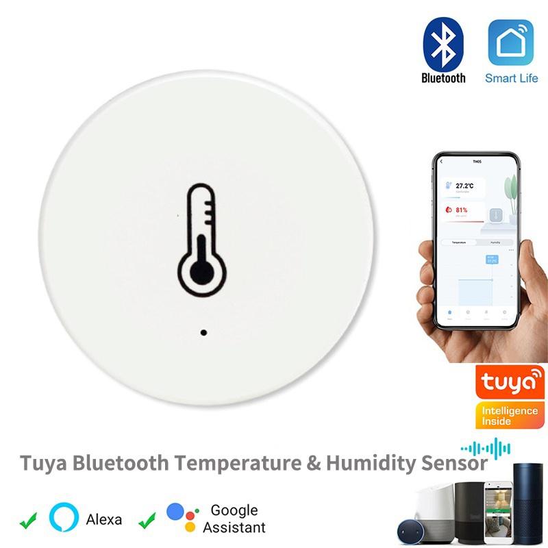 Sensor de Temperatura y Humedad Tuya Zigbee Control por App Termómetro Monitor de Interior Automatización del Hogar Funciona con Alexa Asistente de Google