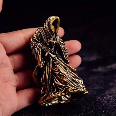 Mosaz Grim Reaper Socha Vzrušující Černý plášť Župan Nightcrawler Mosazná stolní figurka Ornamenty Horor Duch Sochařské dekorace