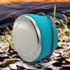 Durable Stainless Steel Collapsible Camping Kettle with Lid Portable Foldable Cook Pot for Hiking Backpacking