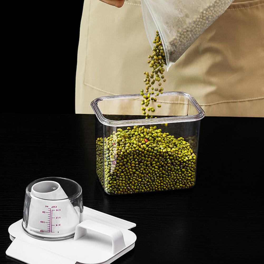 Transparent Measuring Cup Grain Sealed Storage Jar Multipurpose Large Capacity Bottles For Cereal Mung Beans