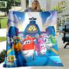 Super Wings Blanket Cartoon Child Flannel Throw Blankets Micro Fleece Cozy Plush Covers for Bed Car and Home Decoration