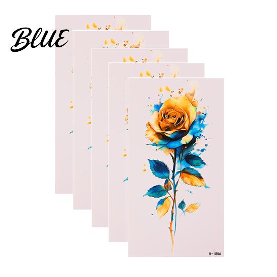Temporary Face Tattoos 5 Sheets Butterfly Tattoo Stickers Waterproof Flower Tattoos Colorful Long-lasting Body for Parties Night Club Music Festival