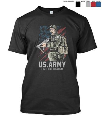 Amerikaans leger vecht voor vrijheid met schedel soldaat Pro Unisex T-shirt