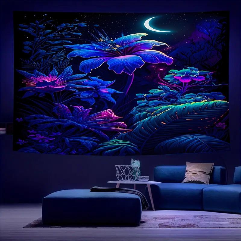 Ultraviolet Bubble Giant Tree Luminous Tapestry, Indoor Mood To Create Atmosphere, Psychedelic Luminous Art, Bedroom Decoration