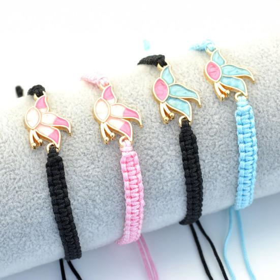 Bow Braided String Bracelet Adjustable String Rope Bracelet Handmade Friendship Gift Butterfly Cheerleader Wristlet for Friends Cheer Dance Team