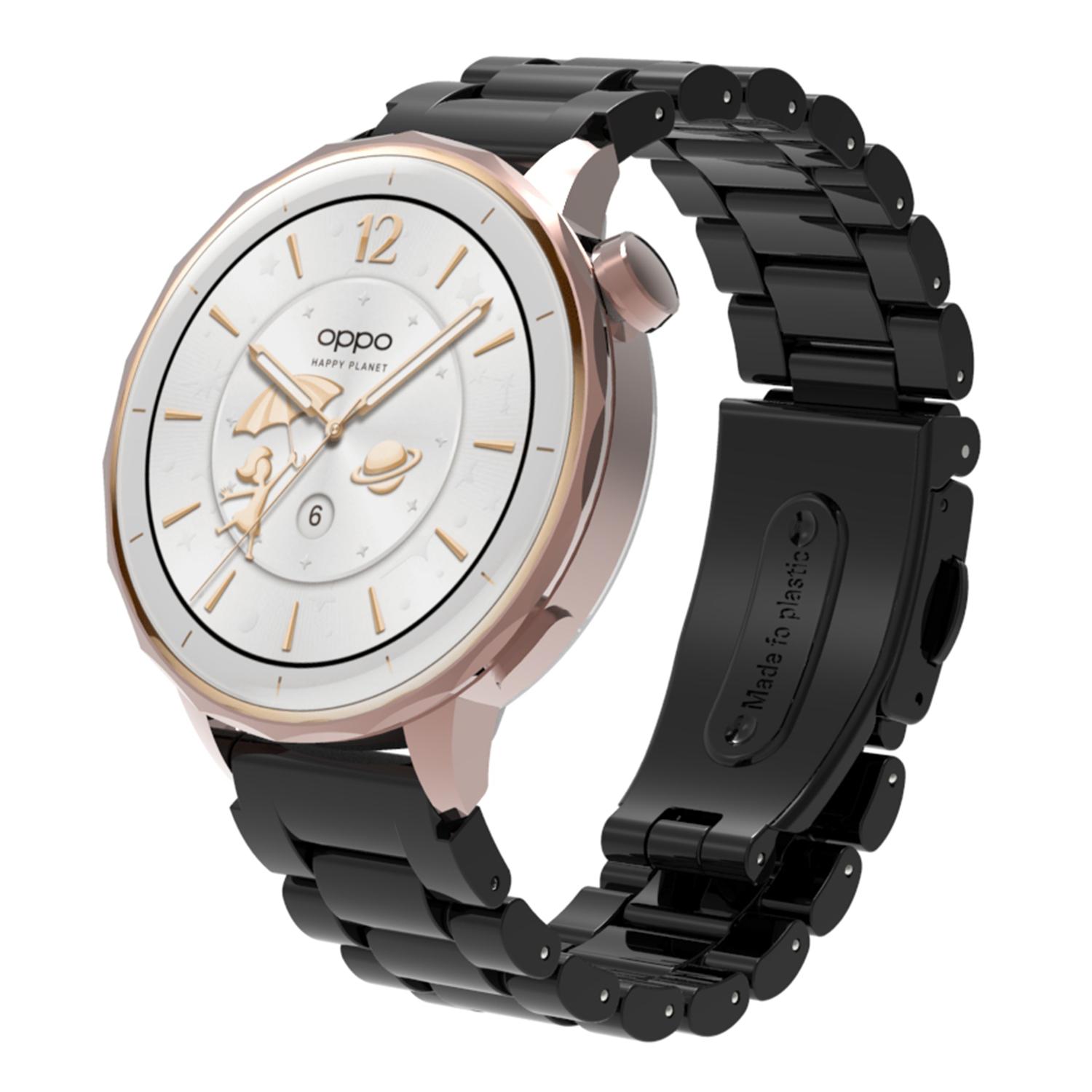 

For Huawei Watch GT 5 46mm Watch Band 22mm Plastic Three-Bead Wrist Strap Black