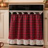 Plaid Oven Door Curtain Rural Style Kitchen Cabinet Curtains Christmas Oven Skirt Dishwasher