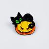 Creative Black Cat Halloween Brooch: Cute Cartoon Pumpkin Ornament for Clothing, Backpacks, and Accessories.