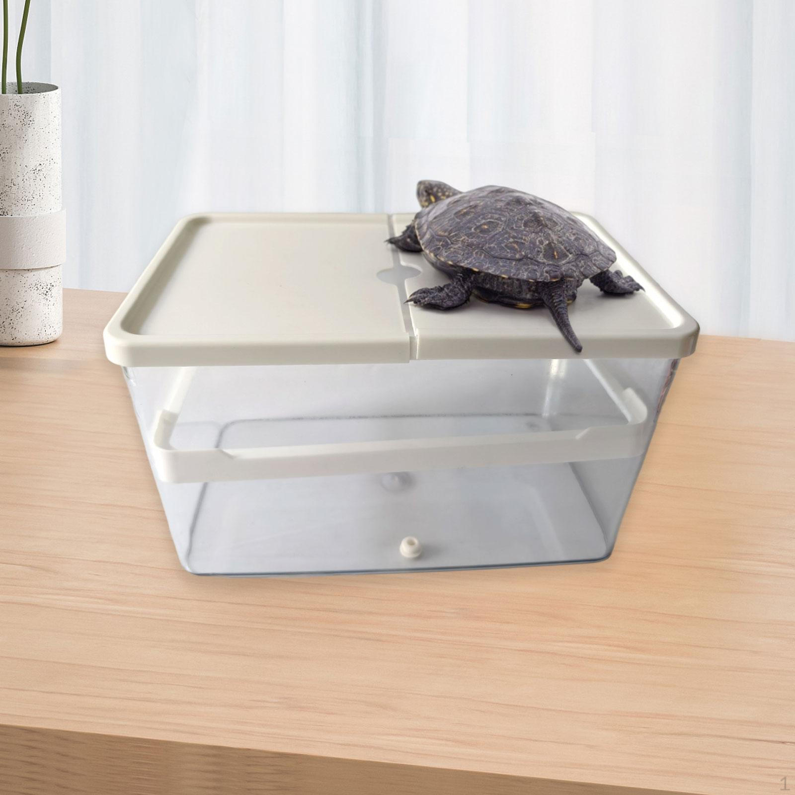 

Compact Terrapin Breeding Box with Cover for Desktop - Suitable Turtles And Crabs білий