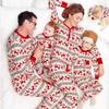 European & American Christmas Family Pajama Set - Print Top, Long Sleeve, Long Pants