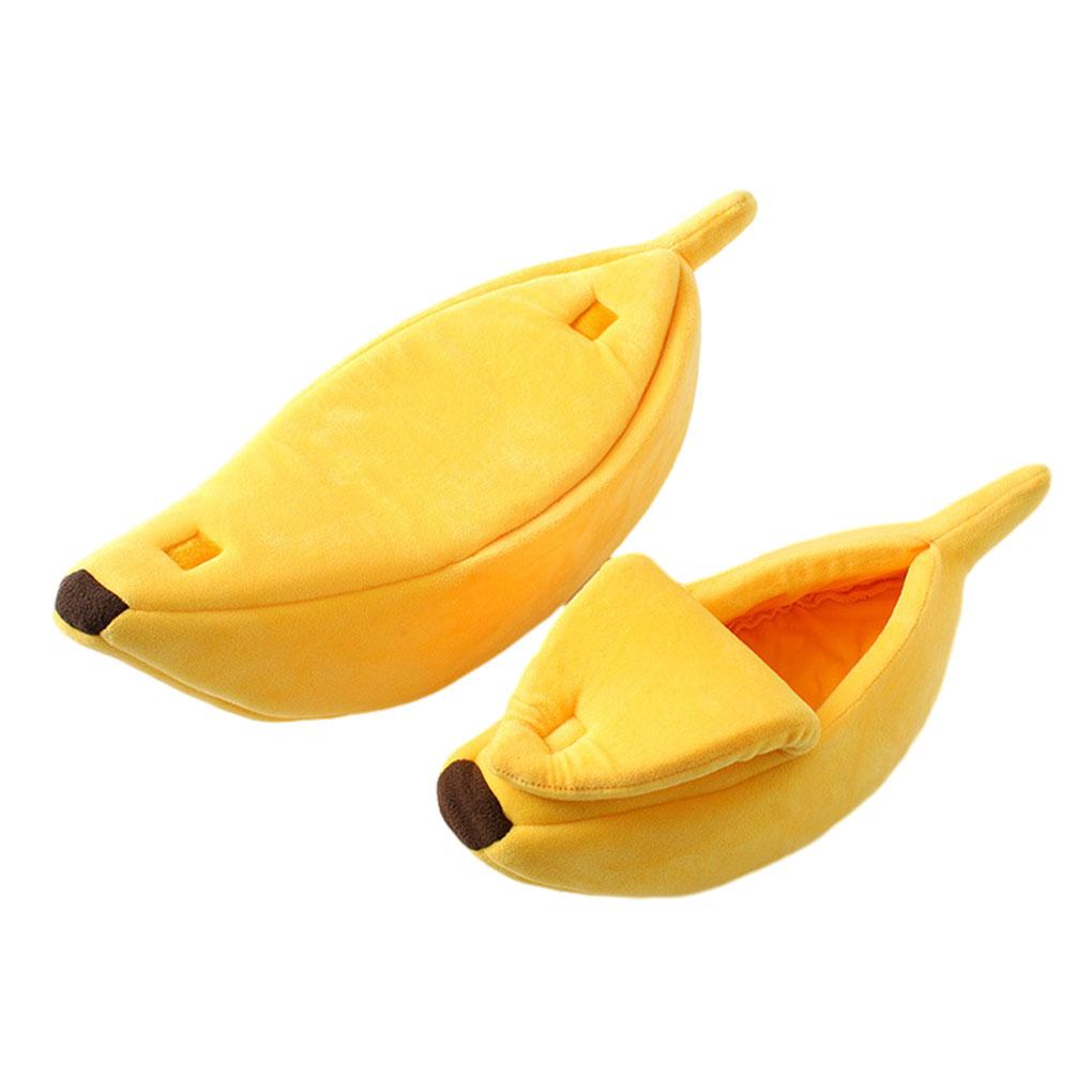 Cloth Banana Shape Pet Cat Bed House Fun And Cozy Hideout For Feline Friend Durable Fabric