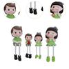 4Pcs Hanging Feet Doll Statues Adorable Elegant Resin Figurines Stylish Cartoon Ornaments Family Sculpture for Office Wedding