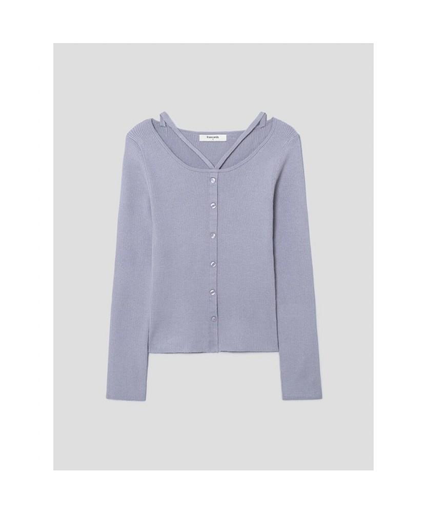 8SECONDS Rib Neck Strap Pullover Violet