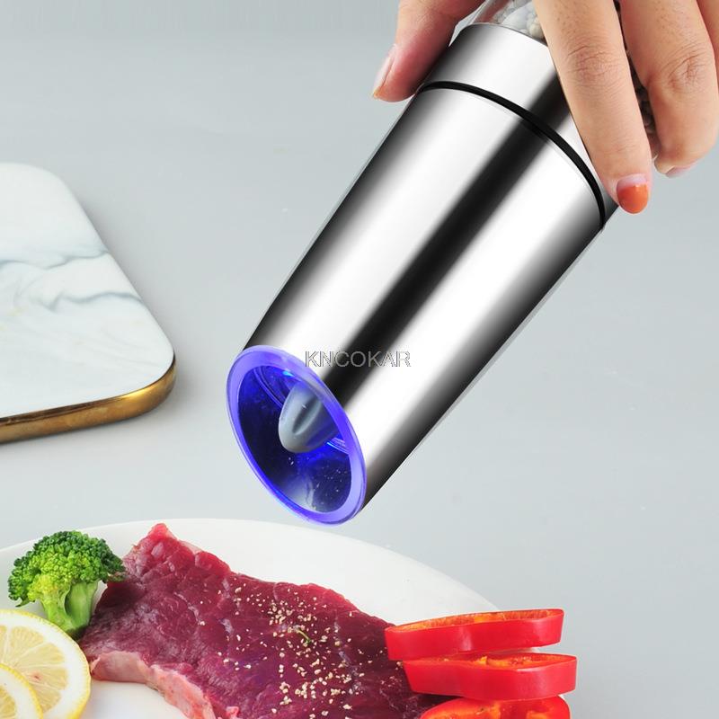 Electric Pepper Mill Stainless Steel Automatic Gravity Induction Salt and Pepper Grinder Kitchen Herb Spice Grinder Tools 1 Pcs
