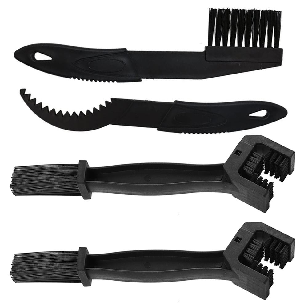 

LF# 4pcs Gear Grunge Brush Portable Chain Wash Brushes for Motorcycle (Black)